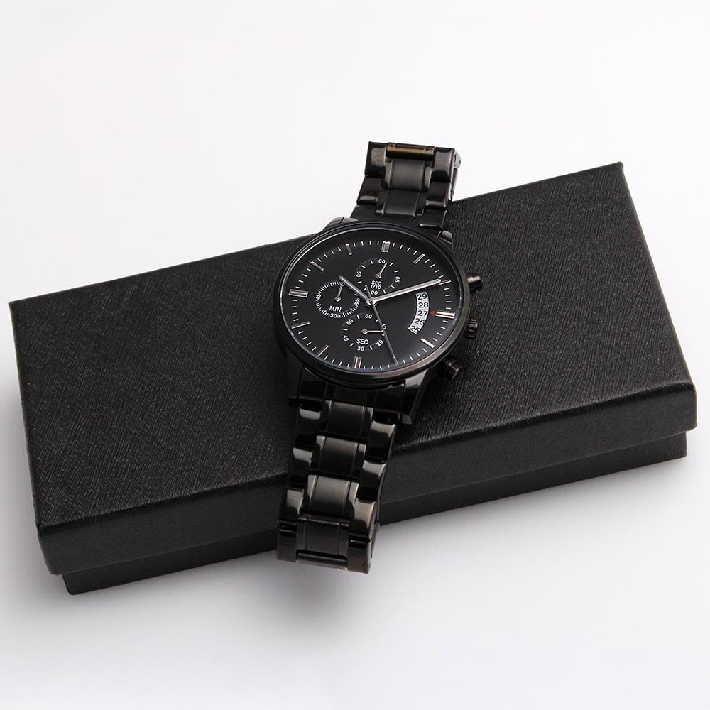 Patience Shapes Kings - Black Chronograph watch