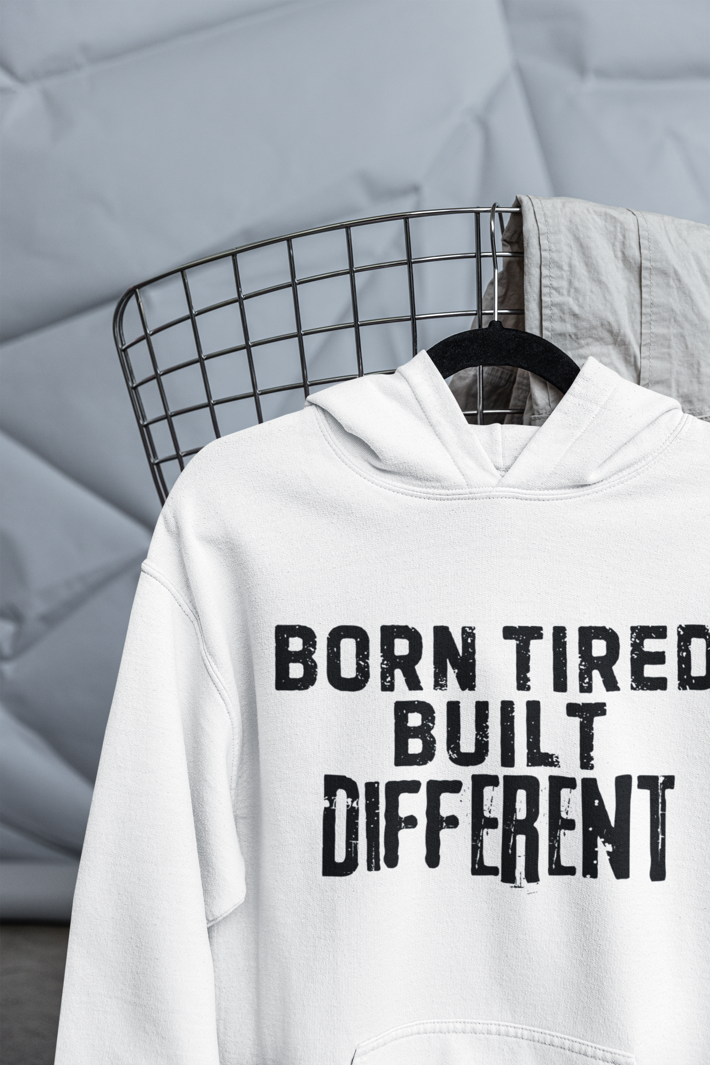 Born Tired, Built Different – Hustle Hoodie