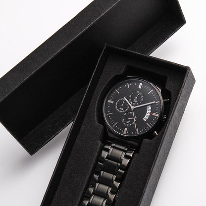 Patience Shapes Kings - Black Chronograph watch