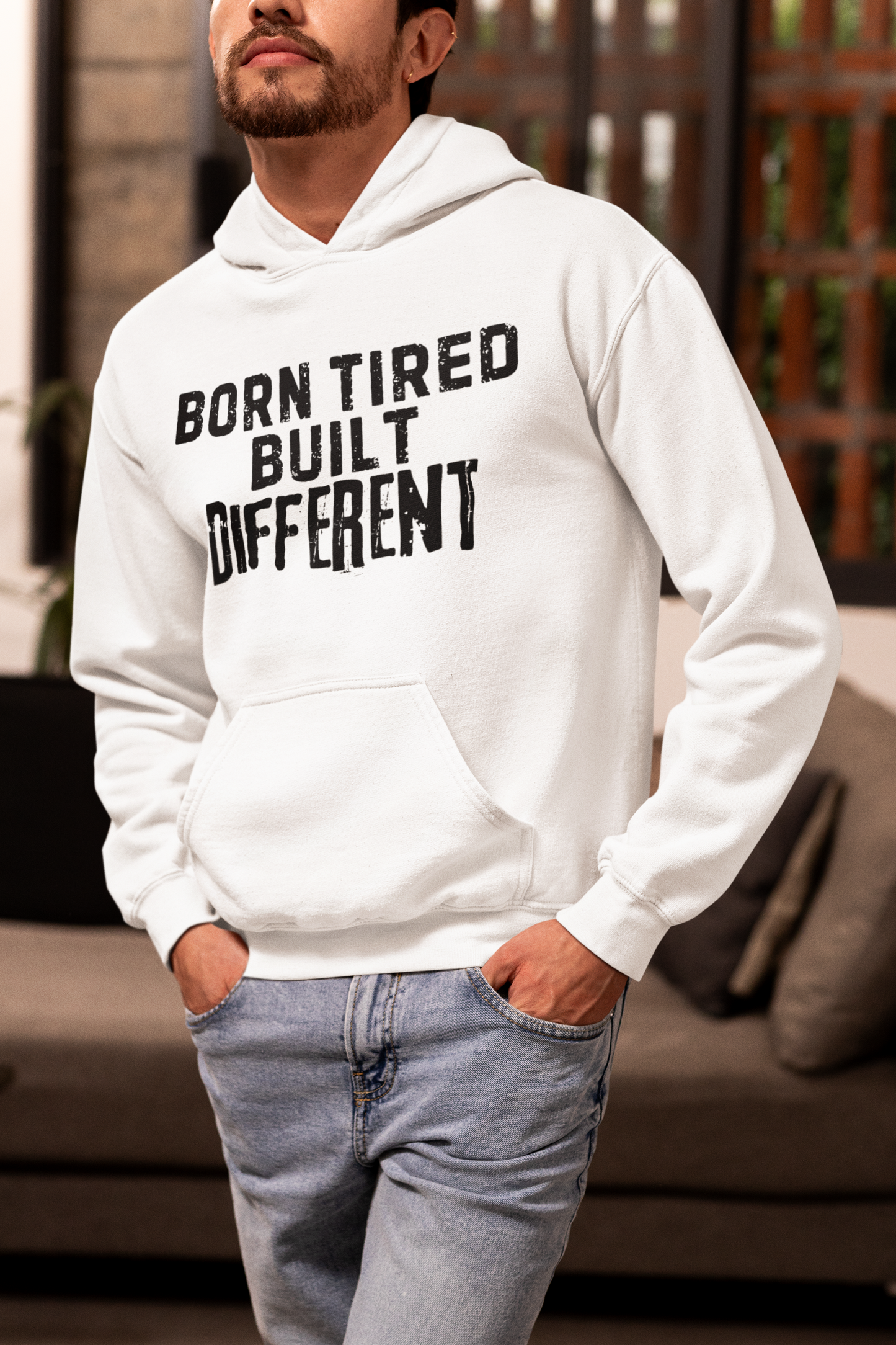 Born Tired, Built Different – Hustle Hoodie